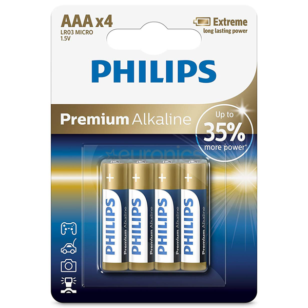 Philips LR03M4B/10 AAA battery premium alkaline box of 12 blister P4