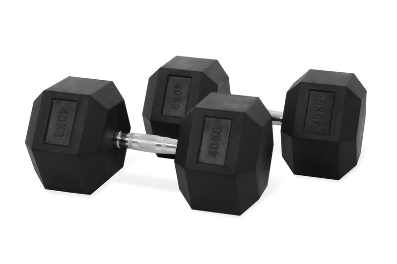 Mitzuma Rubber Encased Hex Dumbbell Set- 40kg