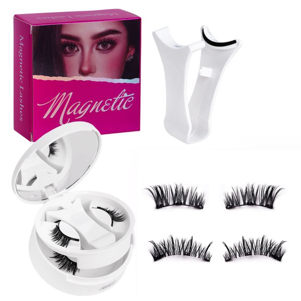 2 Pairs Reusable Magnetic Eyelashes Set with Applicator Tool-CT15-1