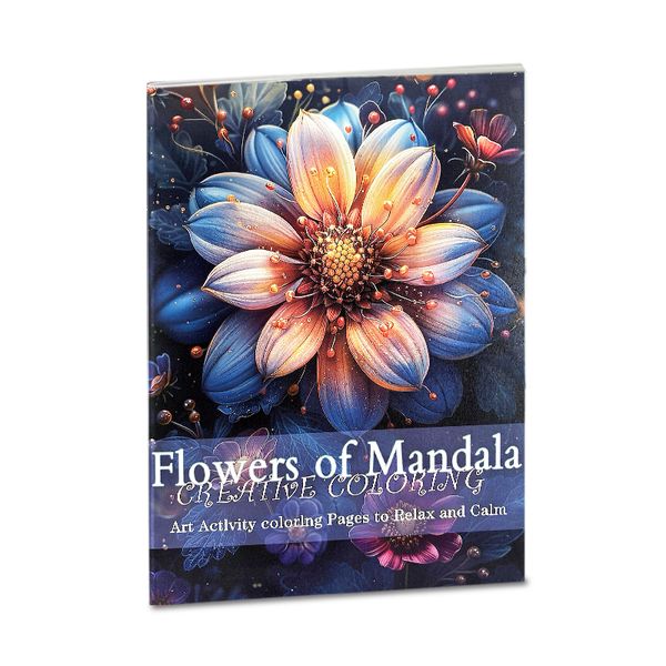 Flowers of Mandala Coloring Book -160G A4 | Double-Sided Floral Mandala Q6