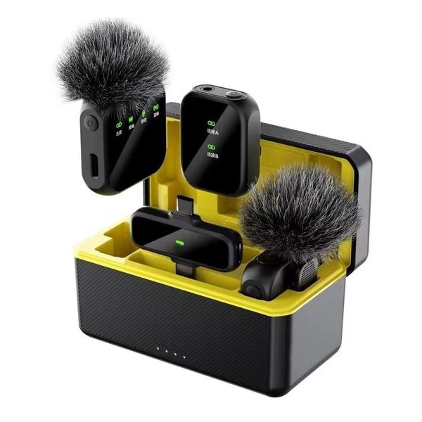 Wireless Lavalier Dual Microphone for IOS &amp; Android Vlogging Interviews