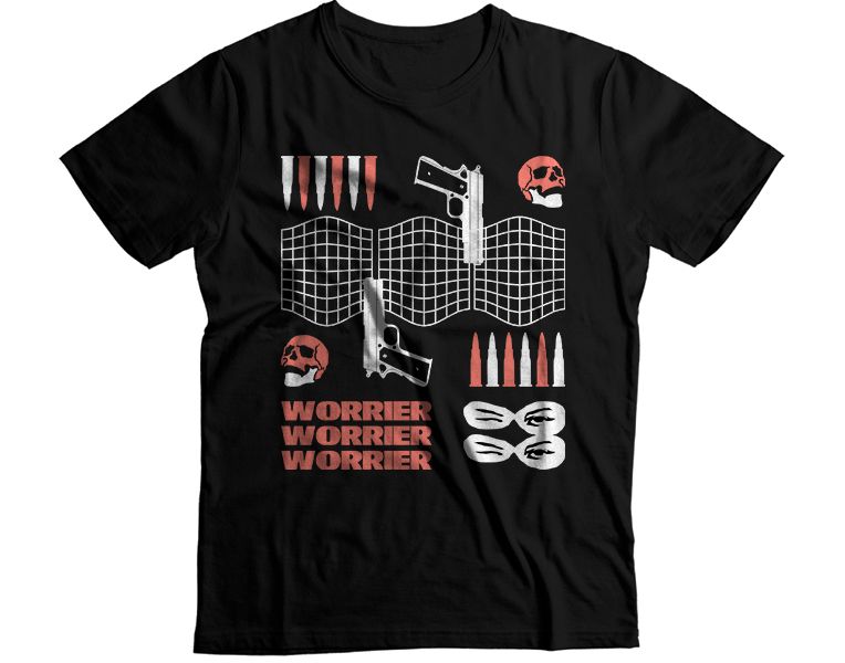 Worrier Gun Graphic T-Shirt