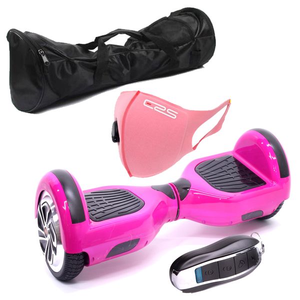 Self Balance Scooter6.5" Hoverboard-LED-Bluetooth-Remote-Bag-Metallic Pink