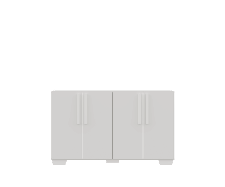 Buffet 4 Doors White +Square Feet Kit White image