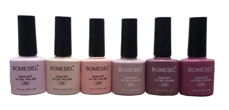 Bomesel UV Gel Nail Polish - Pink Shades - 6 Pack