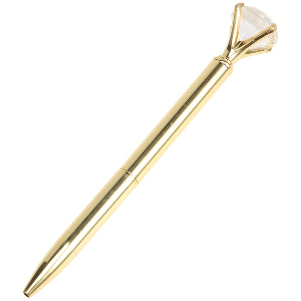 Ballpoint Pen alloy Ball Pen With Large Diamond Black Refill Gold