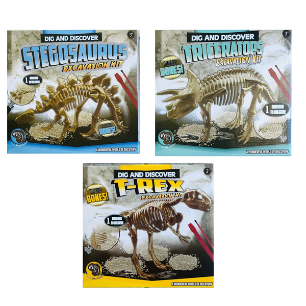 Dig and Discover - Dinosaur Excavation Kit (Pack of 3)