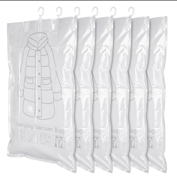 QKTNIUBI Hanging Clothe Storage Pouch Vacuum Bag