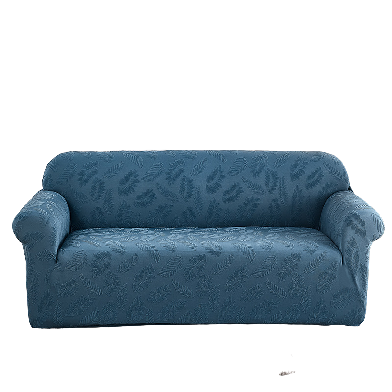 Jacquard Damask Couch Cover High Stretch Furniture Protector Blue