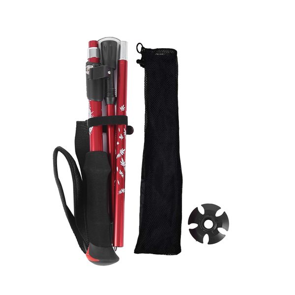 Collapsible climbing sticks - red