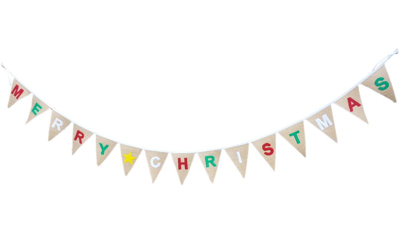Bunting Merry Christmas hessian/burlap