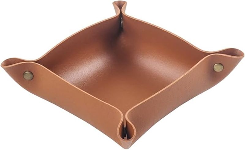 Multipurpose Leather Tray Organizer for Keys Wallet Watch Jewellery Coins