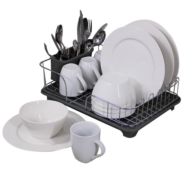 LMA 28 Piece Dinnerware and Cutlery Set with Dish Drying Stand