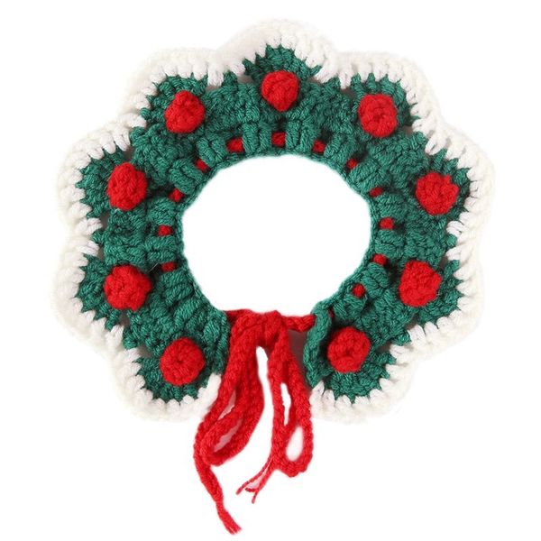 Christmas Pet Collar Knitted Scarf Cat Dog Ornaments