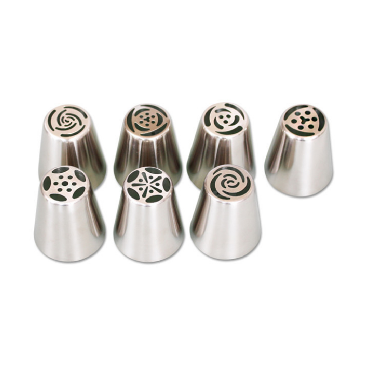 7 Pieces Stainless Steel Icing Piping Nozzles for Decorating Cakes ...