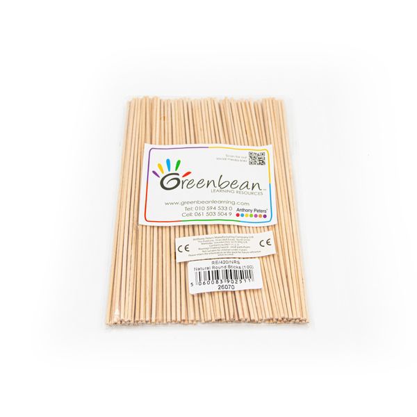 Anthony Peters Natural Round Sticks for Arts &amp; Crafts (100 Pieces)