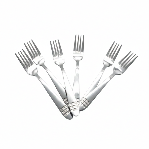 6 Piece Stainless Steel Dinner Forks for Six People