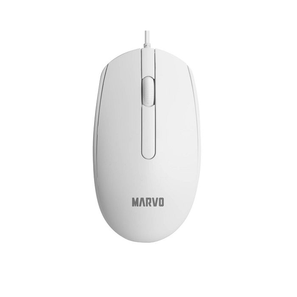 Marvo MS003 WH Wired Mouse - White, Durable Build, Plug &amp; Play