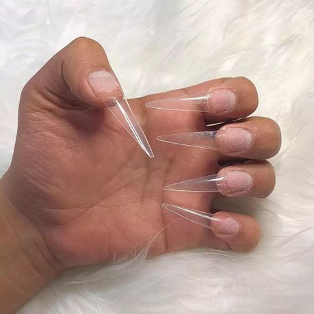 XXL Stiletto Clear Nail Tips -100 Pieces | Buy Online in South Africa |  