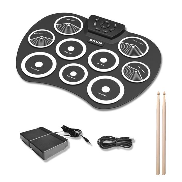 Electronic Drum Set Hand-Rolled Drum 9-Pad MIDI Interface