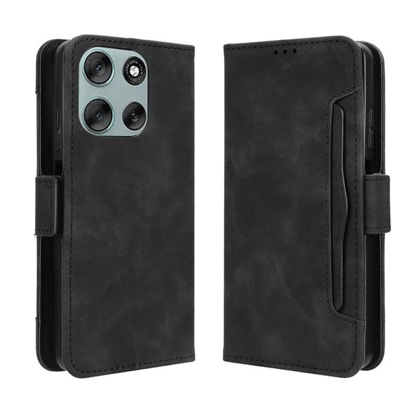 Multi Card Groove Leather Cover Compatible With Motorola Edge 50 Fusion