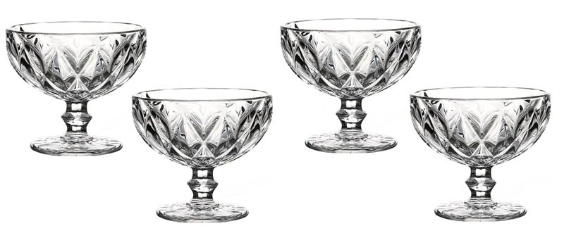 Verge Clear Dessert Bowl - 500ml - 4 Pack