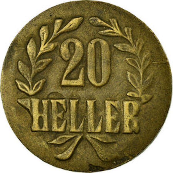 German East Africa 20 Heller Wilhelm II 1916 Tabora Emergency Coinage