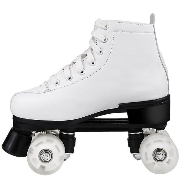 PU Leather Rollerskates - White