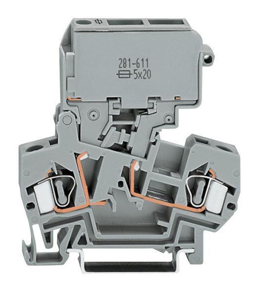 Wago (281-611/281-541) Fused Terminal Block, 2 Ways, 28AWG to 12AWG