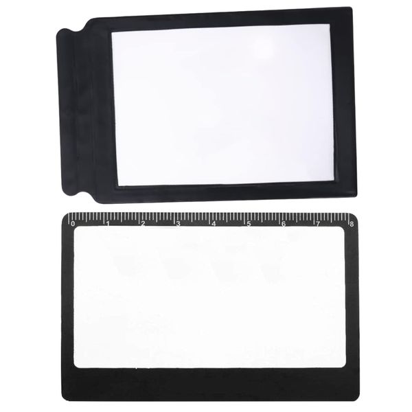 Tool Hand Held 3x Magnification Magnifying Glass Lens Set of 2