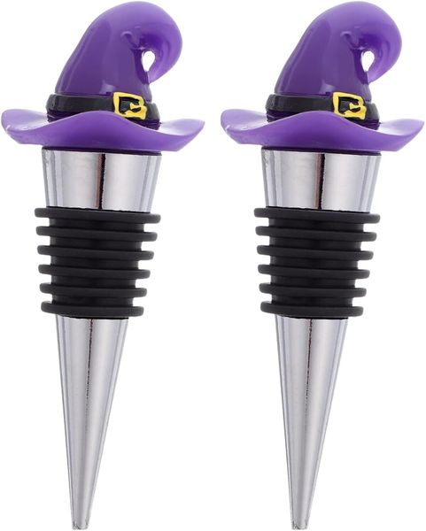 Witch Hat Wine Stoppers Resin Reusable Airtight Bottle Sealers For Hallowe