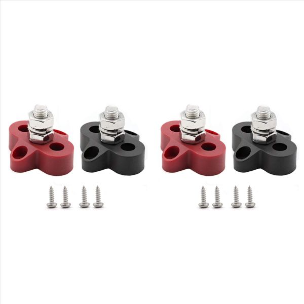 4Pc 5/16 Inch Dc 48V Busbar Power Terminal Block M8 Distribution Stud