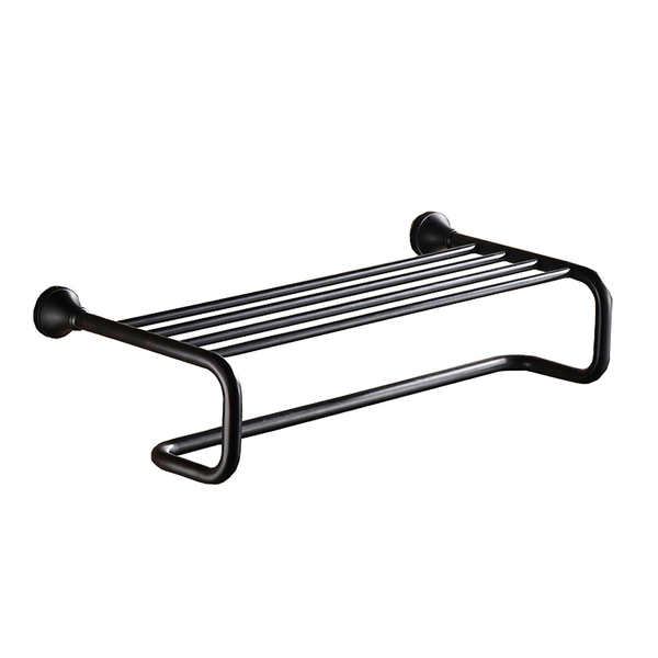 Trendy Taps Premium Bathroom Wall Mounted Blackened Brass Towel Rail Shelf