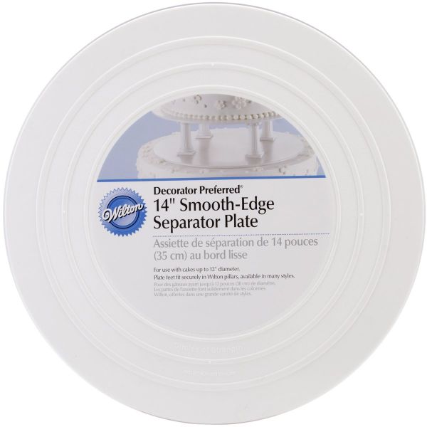 Wilton 14" White Smooth Edge Round Separator Cake Plate Preffered Decorator