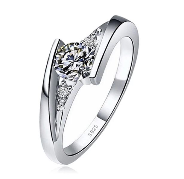 Lucid 925 Sterling Silver 0.75 Lab Diamond Engagement Ring