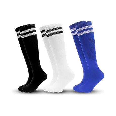 3Pairs Kids Soccer Socks Football Baseball Softball Sports Youth 6-12 Years Image