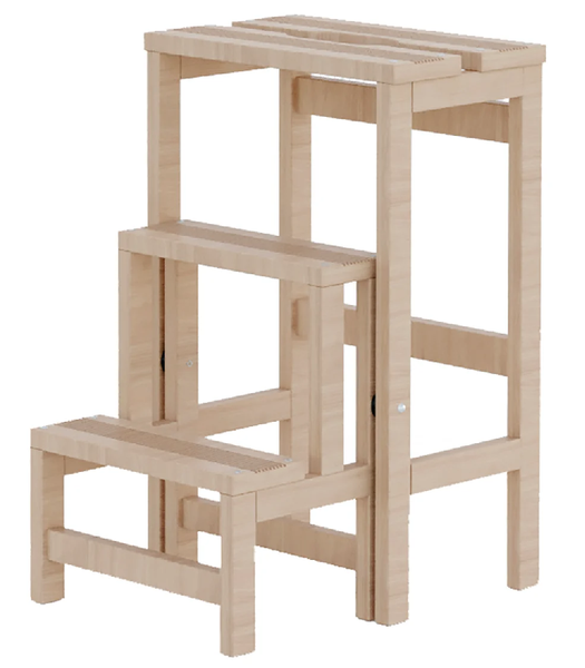 Colombo 3 Step Sturdy Wooden Step Stool - Ribaltino 3