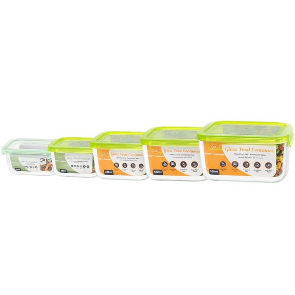 Harry's Homeware 5 Piece Glass storage Container Set