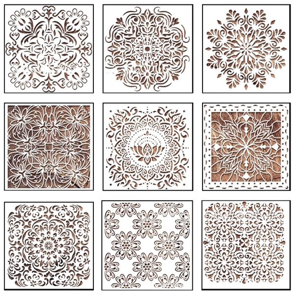Craft Stationery Exotic Mandala Stencil Set of 9(30cm)