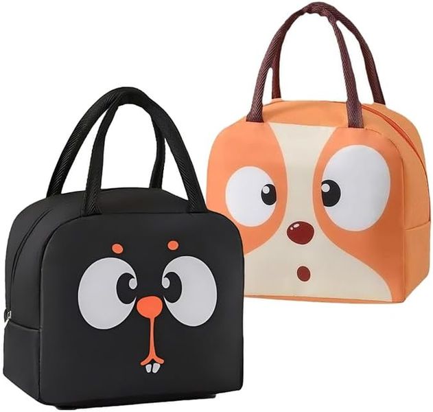 Lunch Pouch, 2-Piece Cute Insulated Box, Cartoon Lunch Bag