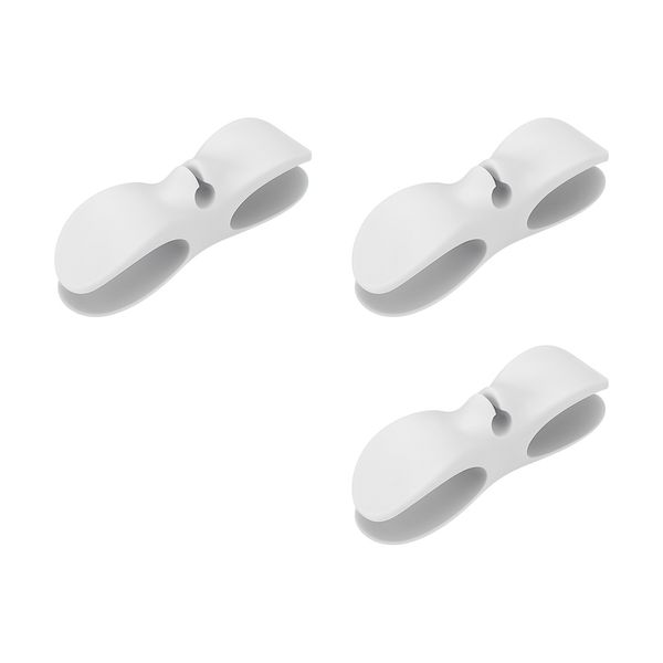 3 Pack - Adhesive Cord Organizer Set - White