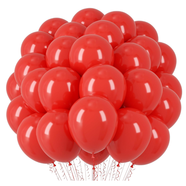 100 Pack Red Balloons for Party Decorations