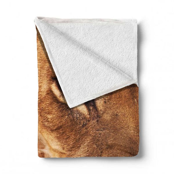 Drinking Male Lion Leeu Panthera Kgalagadiv Light Weight Fleece Blanket By Fanie Heymans