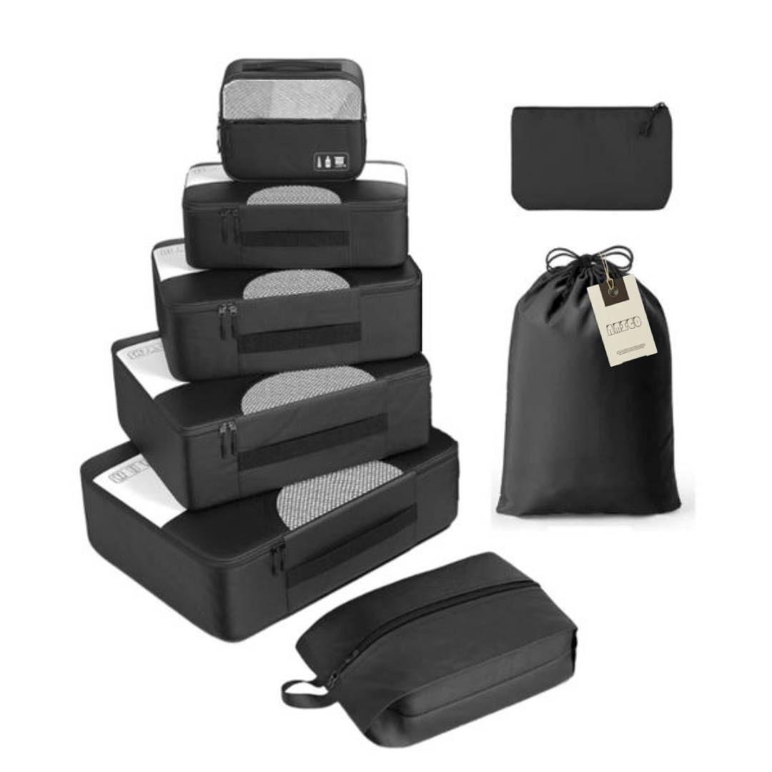 8 Pieces Packing Cubes Luggage Organizers for Travel With Cosmetic Bag