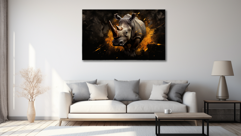 Canvas Wall Art - Rhino Resilience Abstract - MT0558