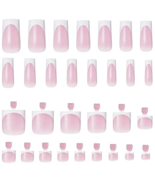 60 Pieces White French Tip Press on Nails &amp; Press on Toenails Set