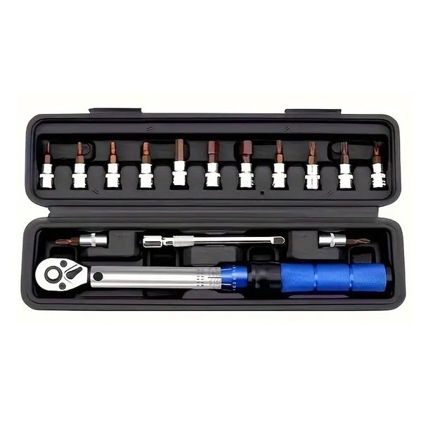 Fluir 16 Piece 1/4" 2-24nm Torque Wrench Set Blue