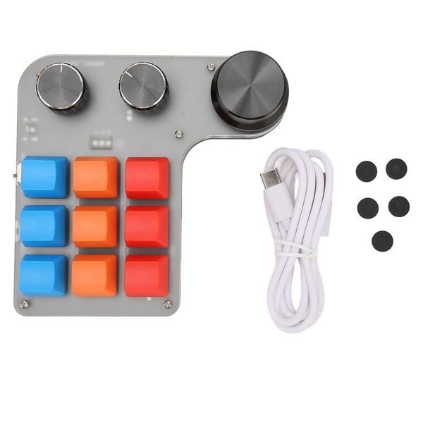 9 Key RGB Keypad 3 Knobs, Programmable, Gaming