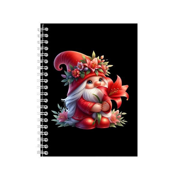Red Orchid A5 Notebook Spiral Lined Notepad Flor image