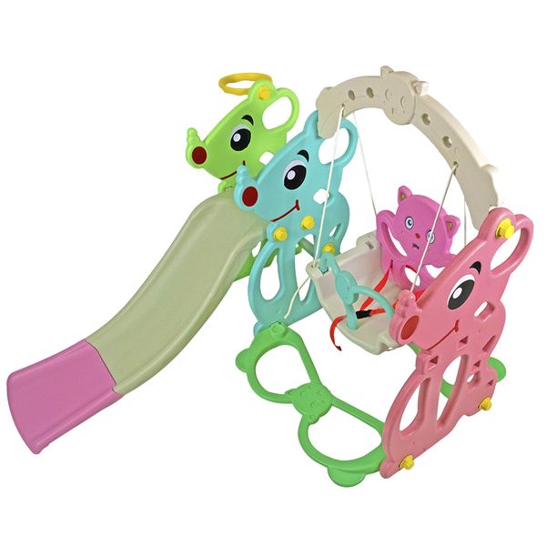3 in 1 Kids Slide Swing Set Playground Indoor/Outdoor